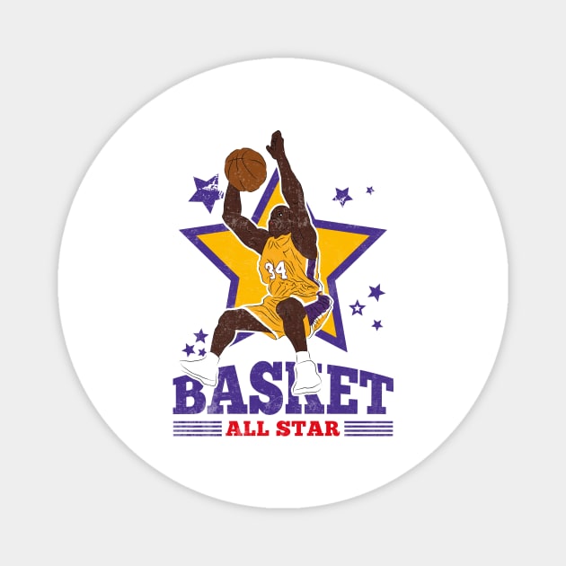 Oneal Basketball Shaq Attack Los Angeles 34 All Star Magnet by TEEWEB